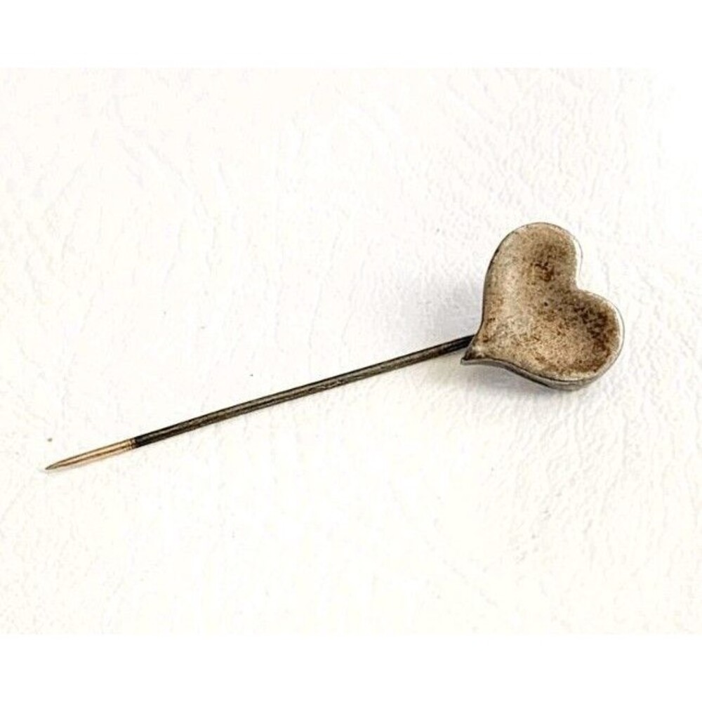 Vintage Alwand Vahan Modernist Sterling Silver 925 Heart Stick Pin